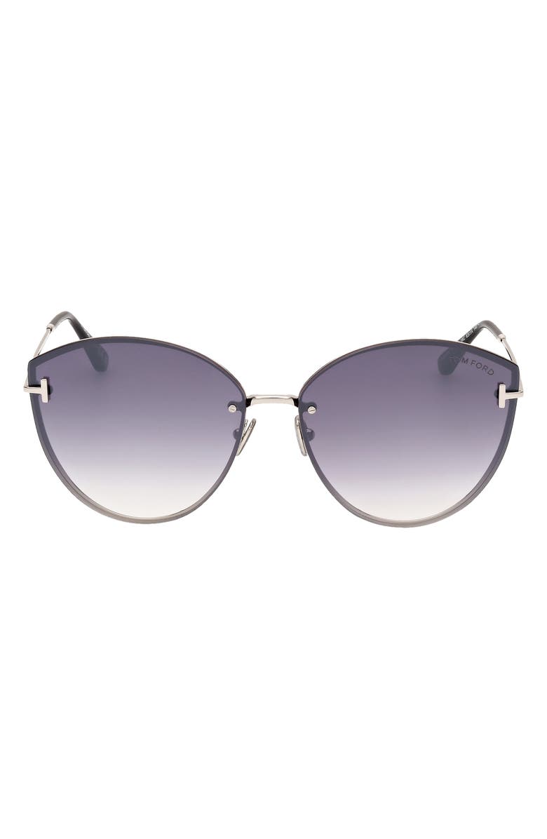 TOM FORD Evangeline 63mm Oversize Gradient Cat Eye Sunglasses, Main, color, 