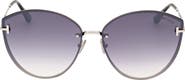 TOM FORD Evangeline 63mm Oversize Gradient Cat Eye Sunglasses