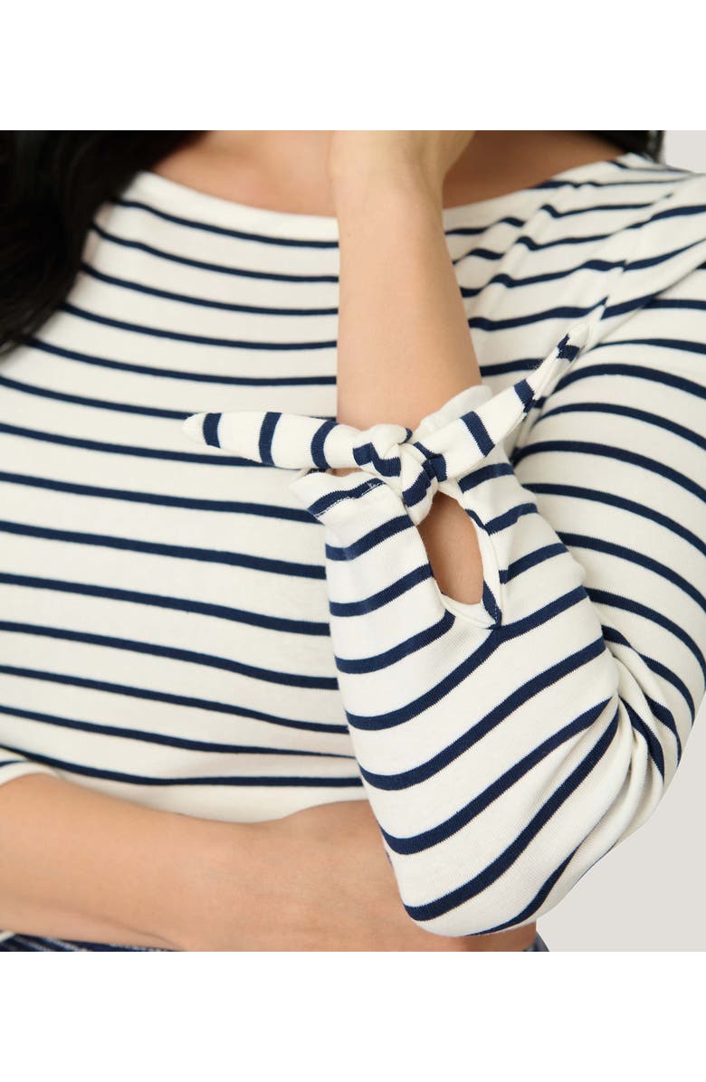 Unique Vintage Gracie Top, Alternate, color, Navy & White Stripe