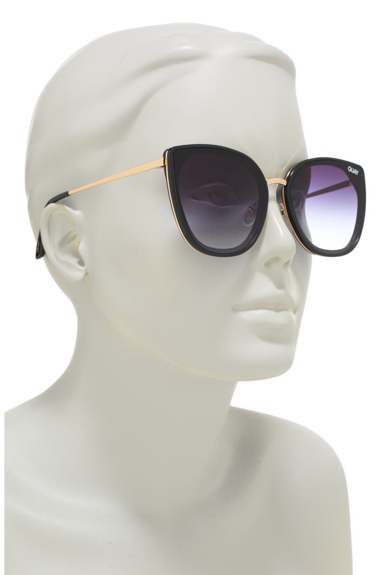 Flat Out 54mm Cat Eye Sunglasses, Alternate, color, BLACK/ BLACK
