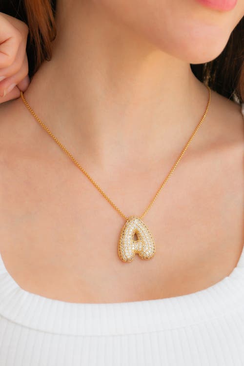 Mint & Lily Pave Bubble Initial Necklace In Metallic