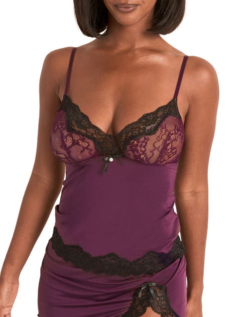 Adore Me Madeline Cami & Slip Skirt Set Lingerie In Purple
