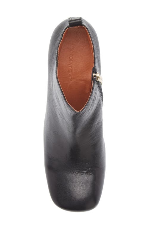 Chocolat Blu Hilla Block Heel Bootie In Black Leather