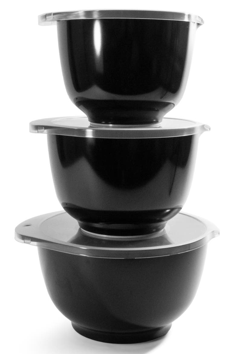 Rosti Mepal 3-Piece Bowl & Lid Set, Main, color, BLACK