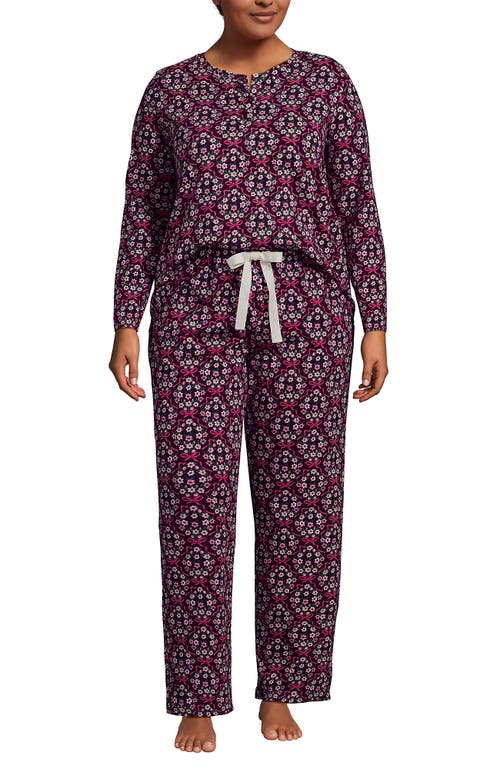 Lands' End Petite Knit 2 Piece Pajama Set In Pink