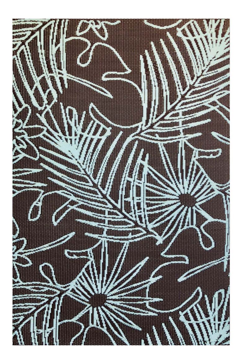 Palm Leaf Teal & Brown, Main, color, teal and brown