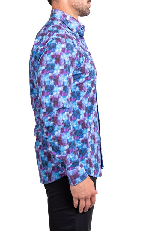 Maceoo Fibonacci Ascension Contemporary Fit Button-up Shirt In Blue