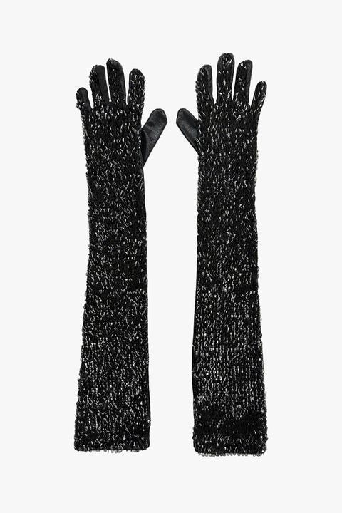 Bugle Bead Sequins Long Gloves