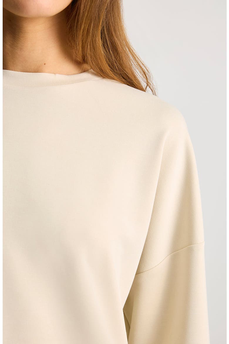 Luxe Touch Oversize Sweatshirt, Alternate, color, BONE WHITE