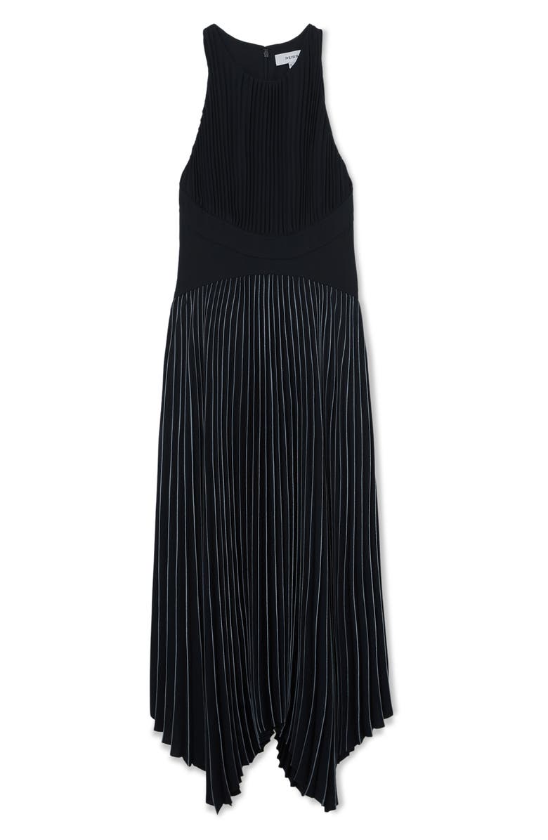 Reiss Rachel Pleated Sleeveless Midi Dress, Alternate, color, Navy