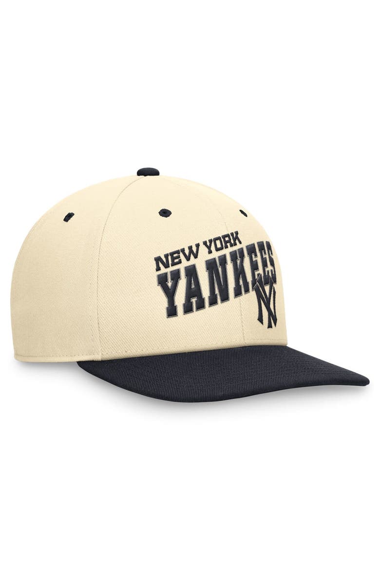 Men's Nike Cream/Navy New York Yankees Rewind Cooperstown Collection Performance Snapback Hat, Alternate, color, Cream