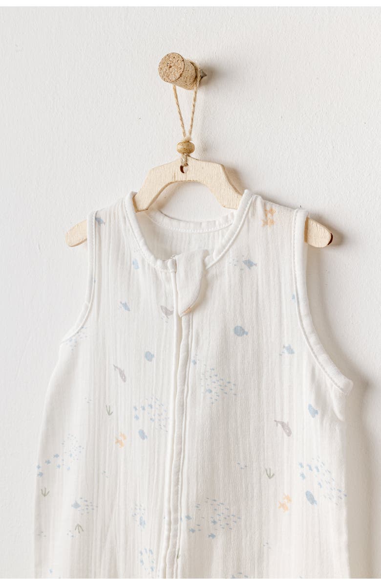 Andy Wawa Ocean Sleeveless Muslin Romper, Alternate, color, 