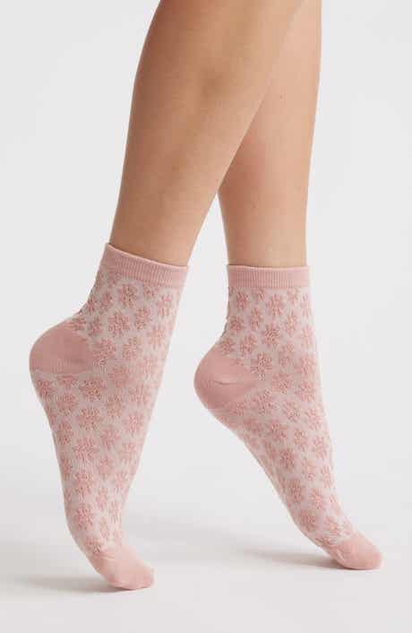 Stems Floral Intarsia Quarter Socks
