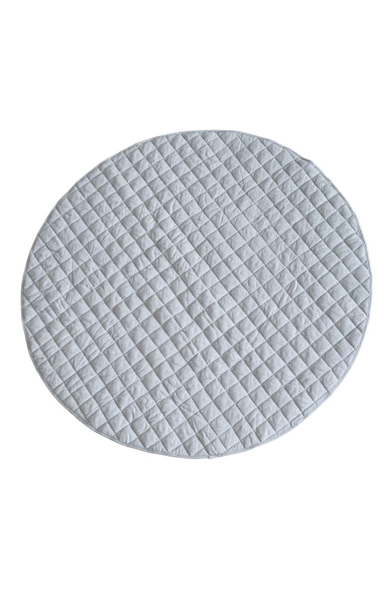Round Linen Play Mat, Main, color, GRAY