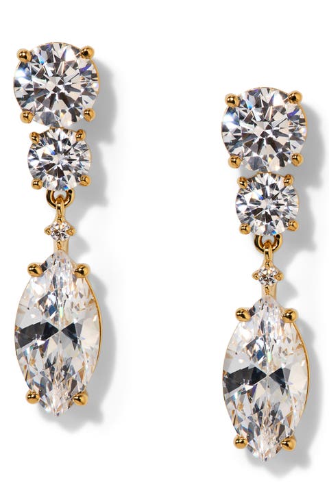 Everleigh Cubic Zirconia Double Drop Earrings