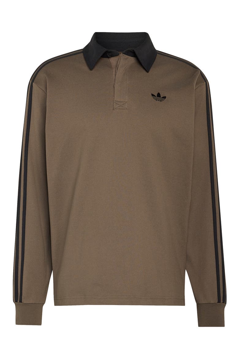 3-Stripes Cotton Rugby Polo, Alternate, color, BRANCH