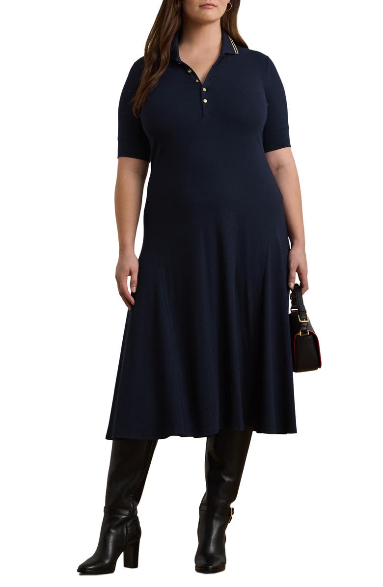 Lauren Ralph Lauren Tipped Collar Polo Dress, Main, color, 