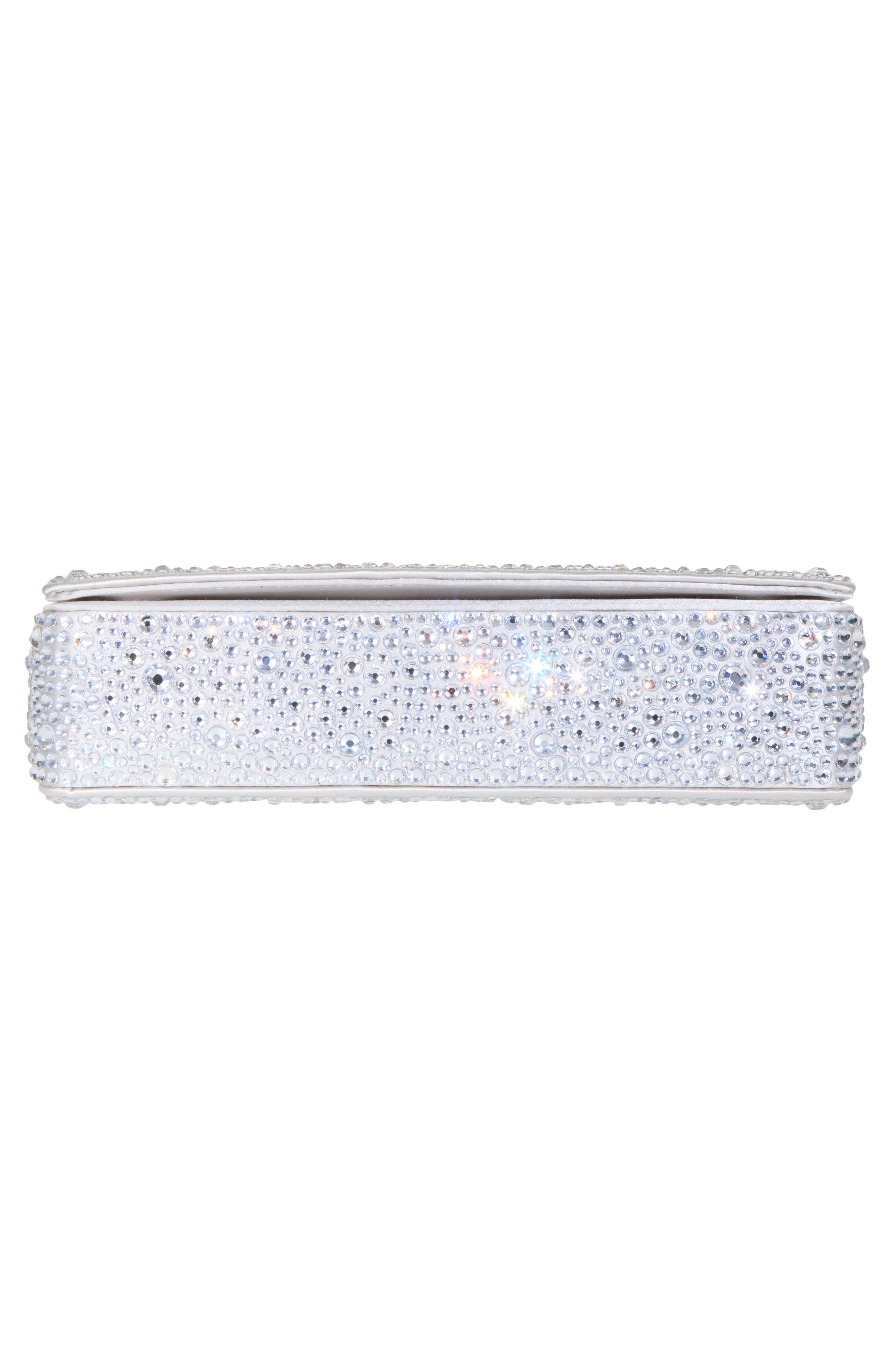 Malika Crystal Clutch, Alternate, color, SILVER