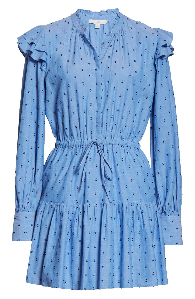 Joie Monesa Ruffle Long Sleeve Cotton Dress, Alternate, color, 