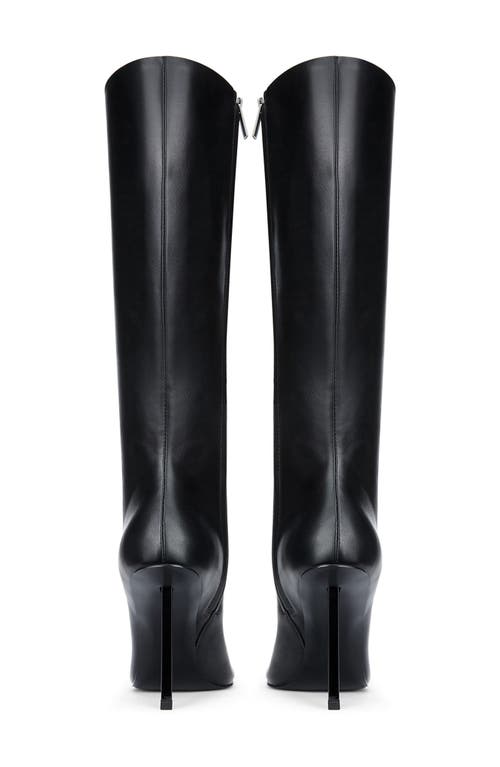 Femme La Vienna Pointed Toe Knee High Boot In Black