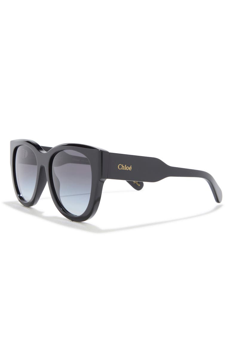 Chloé 55mm Cat Eye Sunglasses, Alternate, color, Black Black Grey