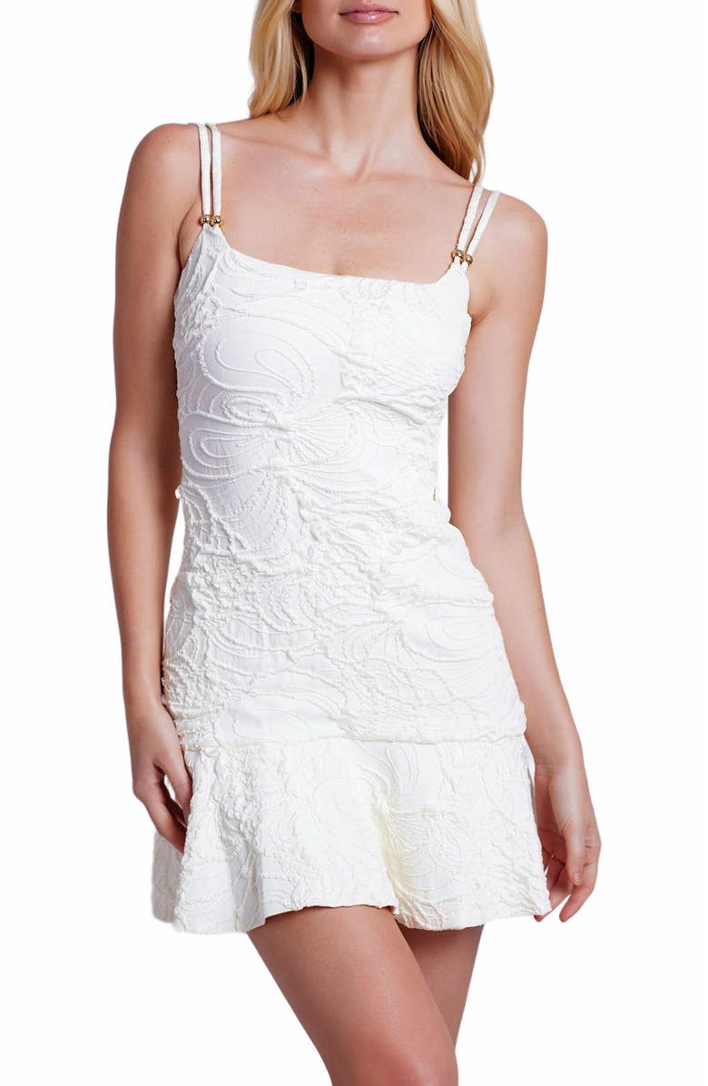 PatBO Jacquard Fitted Mini Dress, Alternate, color, 