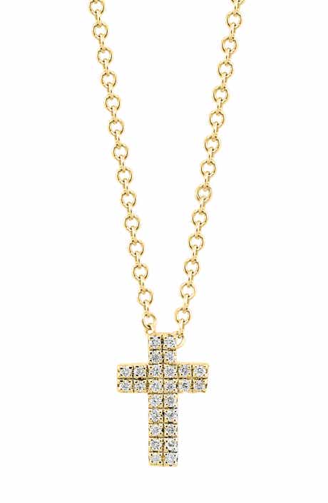18k Gold over Sterling Silver Diamond Pendant Necklace