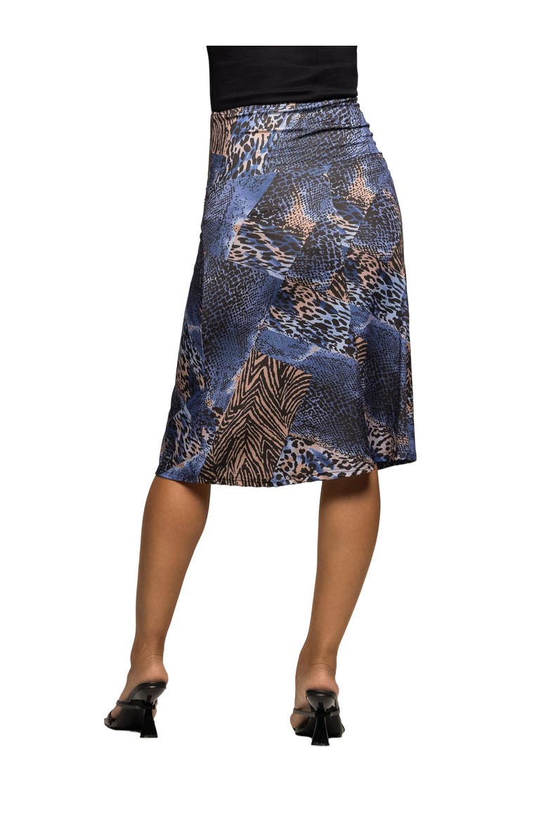 Animal Print Knee Length Skirt, Alternate, color, Blue Multi