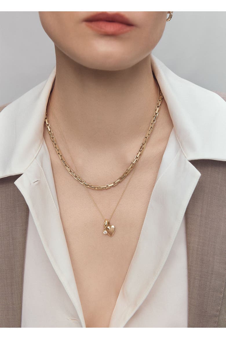 Maison Heart Locket Necklace, Alternate, color, Gold