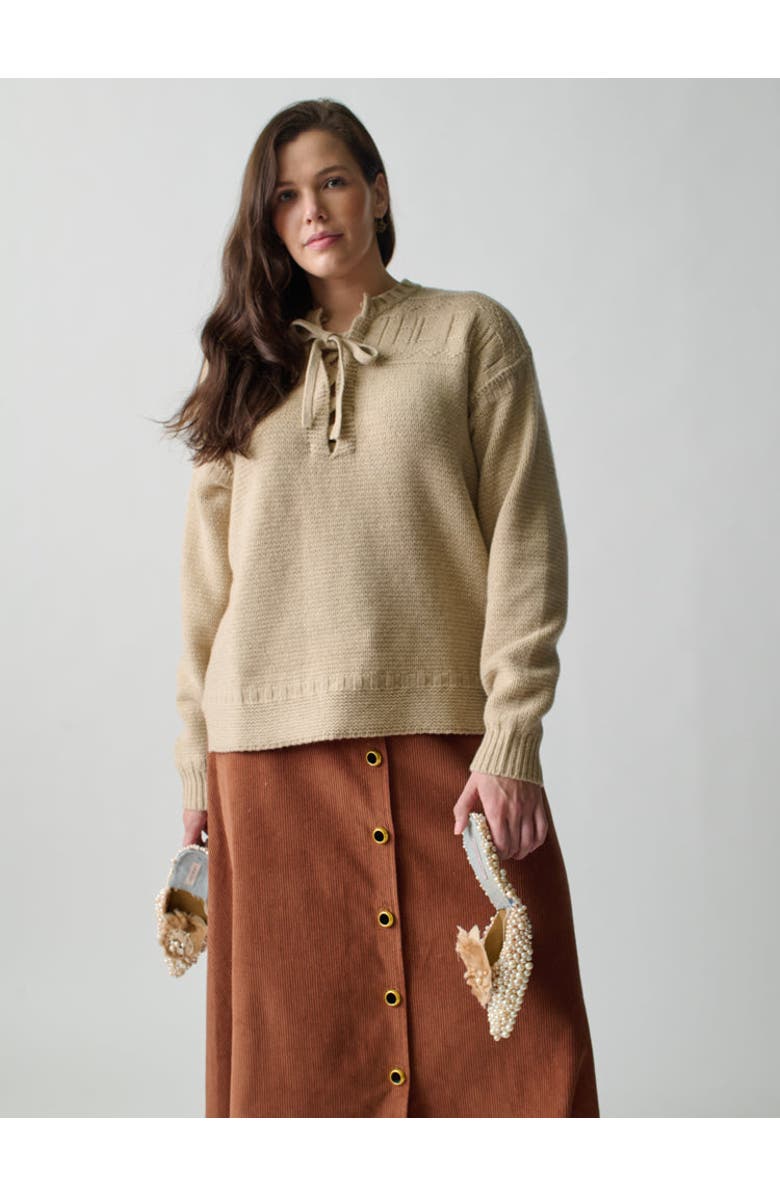 Lingua Franca The End Guernsey Pullover, Alternate, color, 