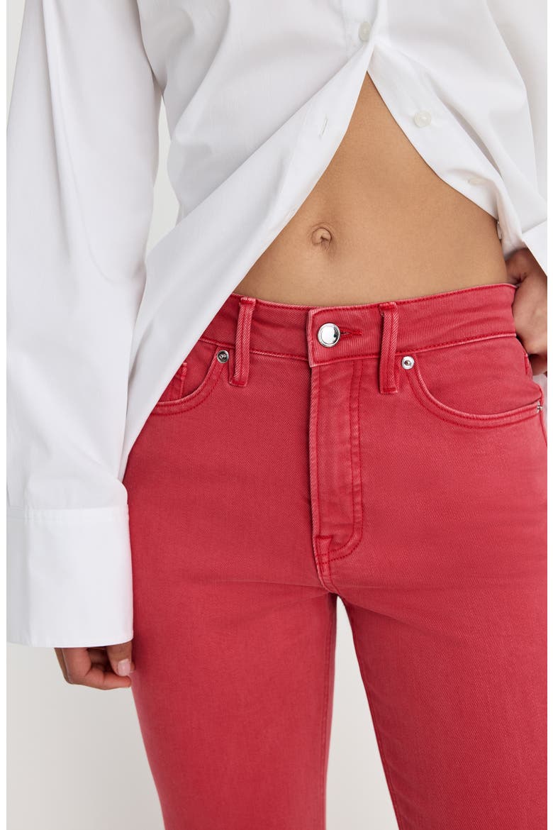 Good Icon Ankle Slim Straight Leg Jeans, Alternate, color, CHERRY RED