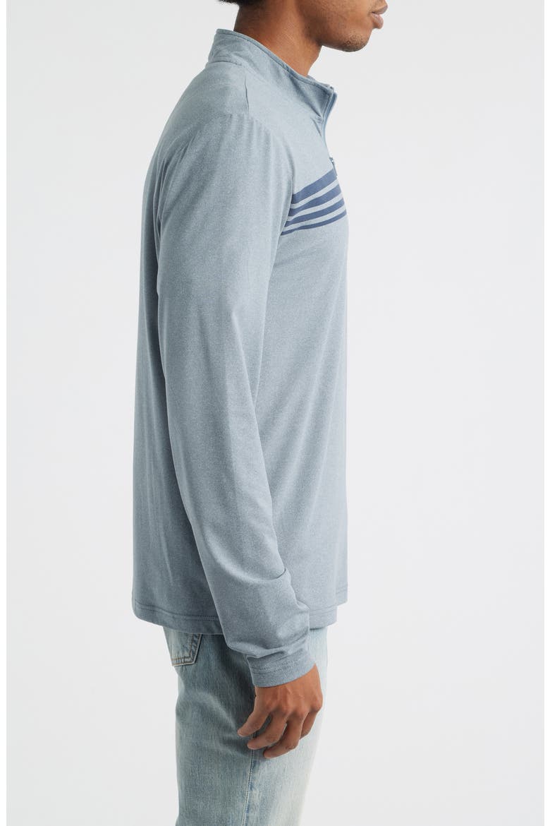 Kace Chest Stripe Luxe Jersey Quarter Zip Pullover, Alternate, color, HEATHER RAINDROP / STARGAZER