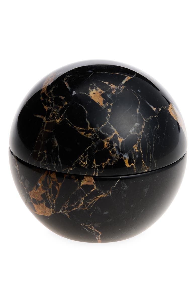 Kassatex Marble Lidded Jar, Alternate, color, Black/ Gold