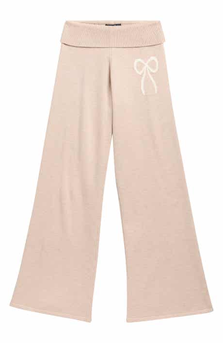 Kids' Fold Over Bow Wide Leg Pants