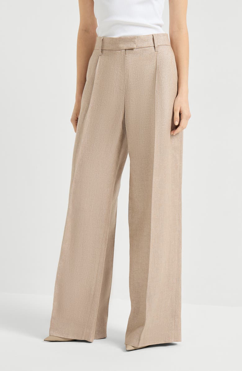 Brunello Cucinelli Loose Pleated trousers, Alternate, color, Antique Pink