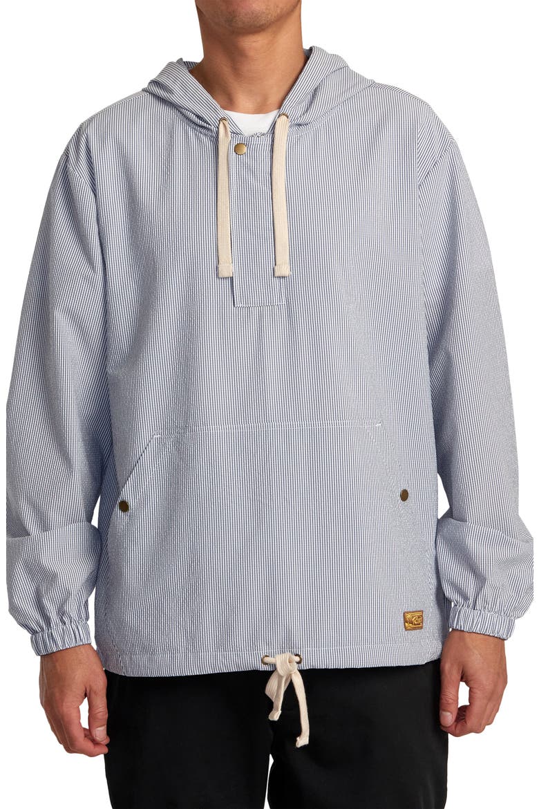Exotica Pinstripe Hooded Anorak, Main, color, MAZARINE BLUE