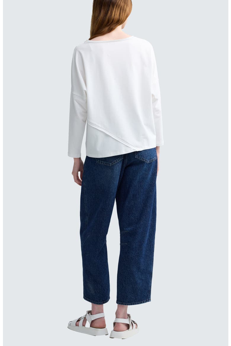 Cerys Asymmetric Jersey Blouse, Alternate, color, Ecru