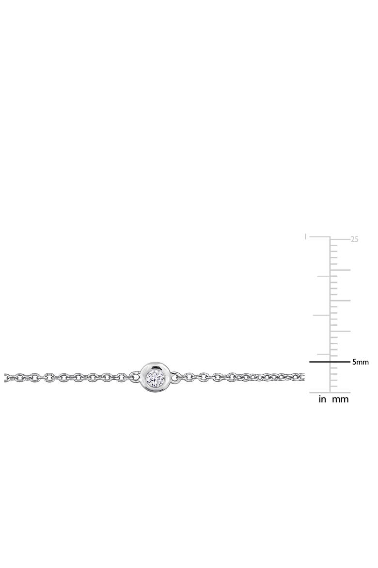 Lab Created White Sapphire Station Bracelet, Alternate, color, METALLIC SILVER