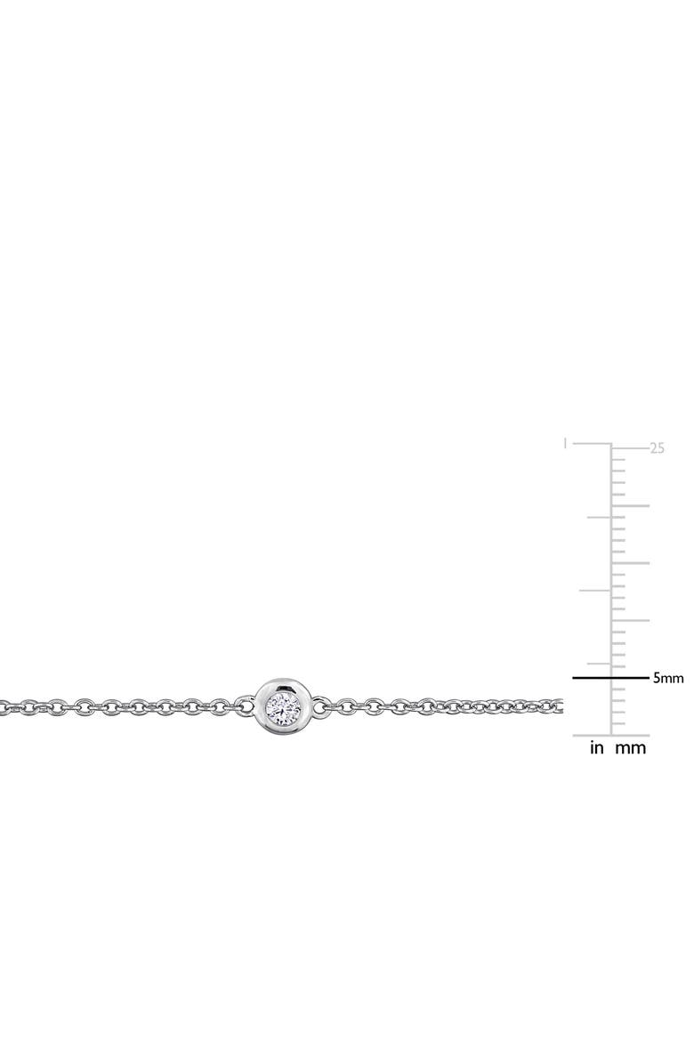 DELMAR Lab Created White Sapphire Station Bracelet, Alternate, color, Metallic Silver