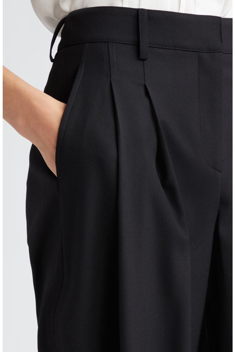 New Didi Wool Stretch Twill Wide Leg Pants, Alternate, color, BLACK