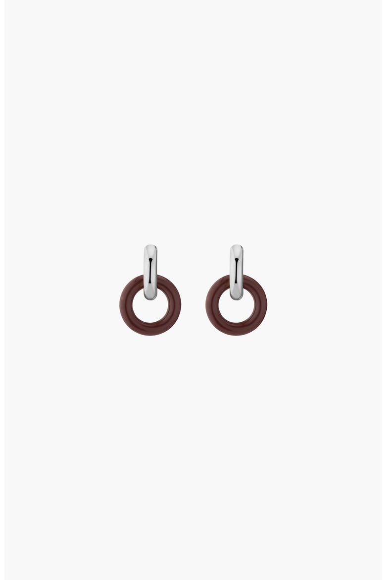 Maroon Bold Connection Earrings, Alternate, color, Stainless Steel