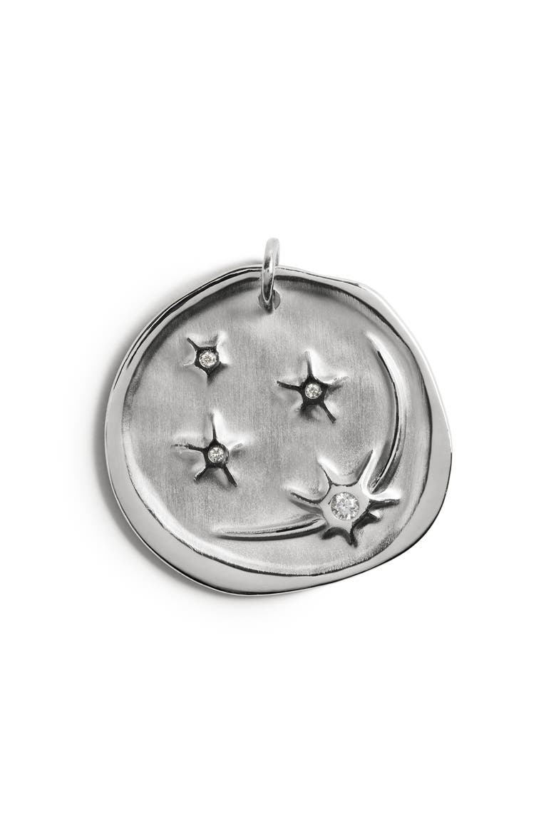 Cosmic Ancient Coin Lab Grown Diamond Charm, Main, color, STERLING SILVER