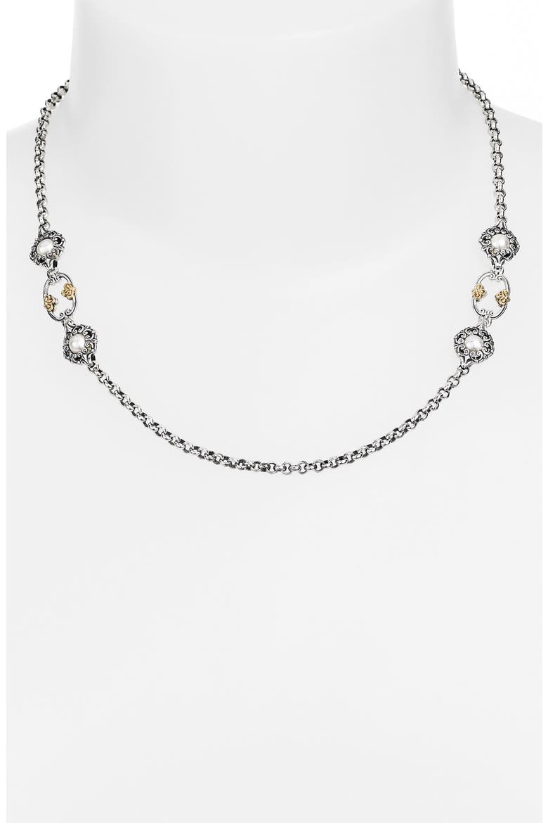 'Selene' Station Necklace, Main, color, SILVER/ GOLD