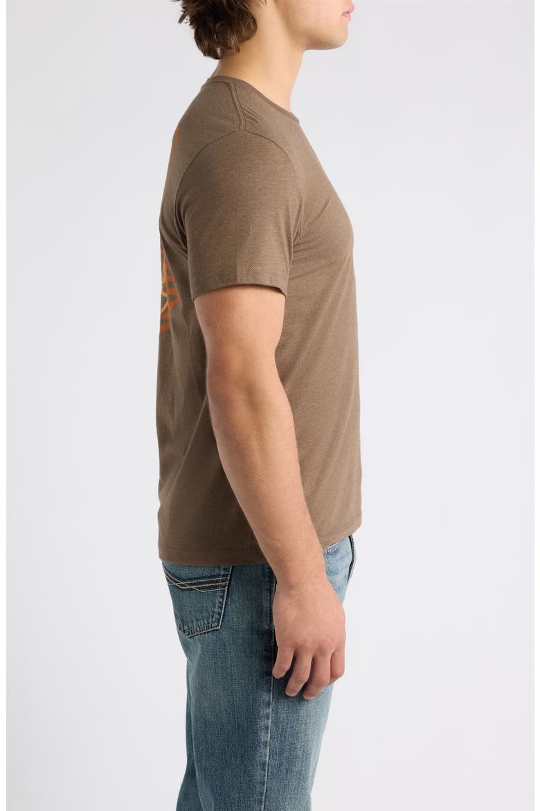 Striped Patriotic Badge Graphic T-Shirt, Alternate, color, BROWN HEATHER