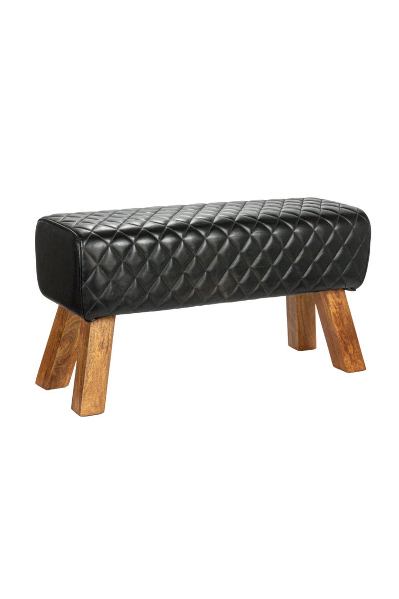 Stitched Bench with Legs, Main, color, Black