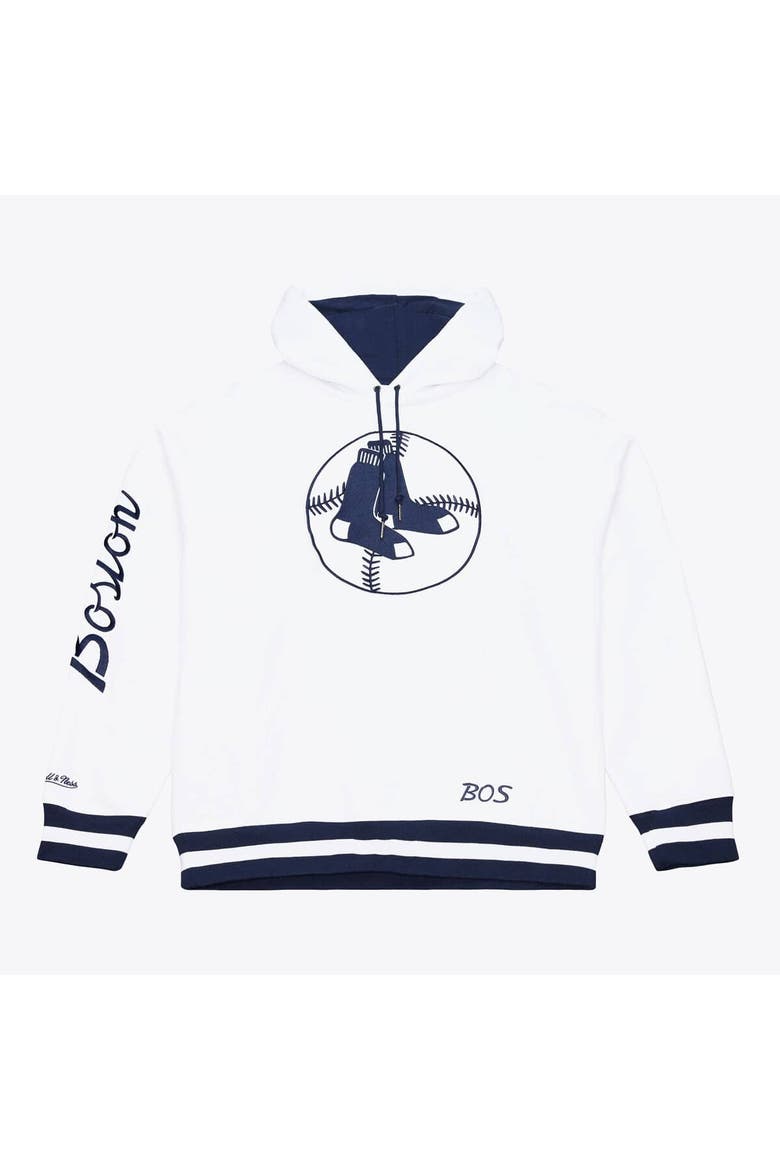 Men's Mitchell & Ness  White Boston Red Sox Cooperstown Collection Fleece Hoodie, Main, color, White
