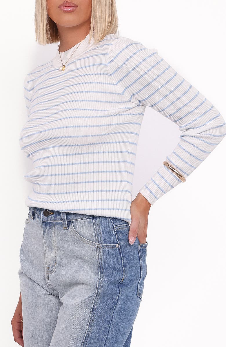 Petal & Pup Stacie Rib Top, Alternate, color, Light Blue Stripe