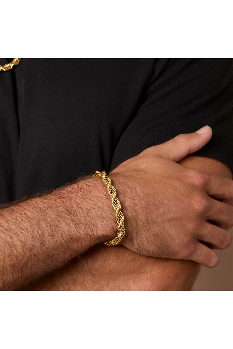 Gold-Tone Rope Chain Bracelet, Alternate, color, Gold