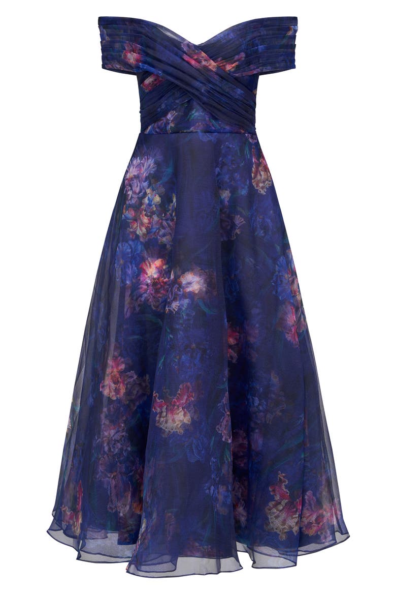 Desiree Off the Shoulder Cocktail Dress, Alternate, color, MOONLIT IRIS