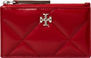 Tory Burch Kira Diamond Quilted Leather Zip Card Case